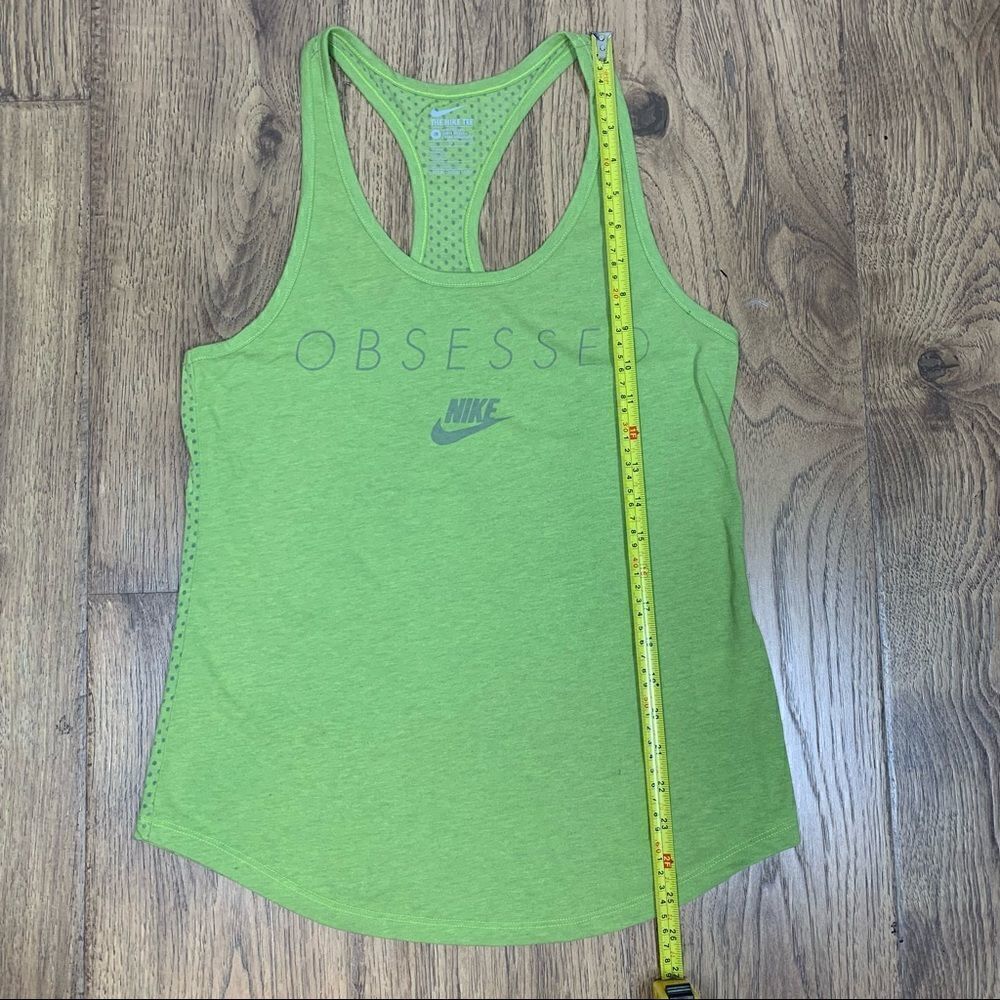 Nike Tee~Women's~”Obsessed”~Mint Green~Athletic Racer Back Tank Top~Sz M - Picture 7 of 11